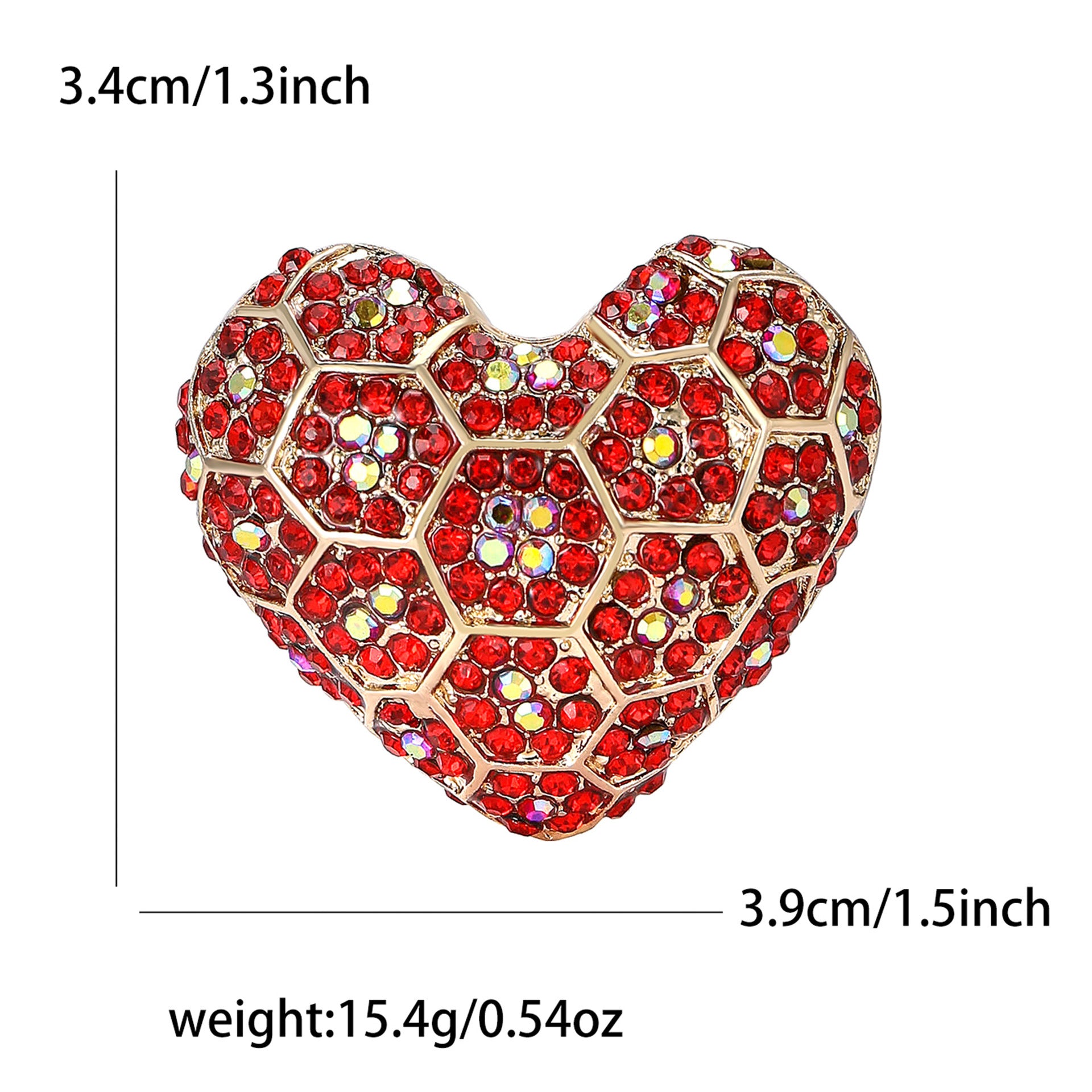 Женский брошь с сердцем из страз из сплава для костюмов и кардиганов