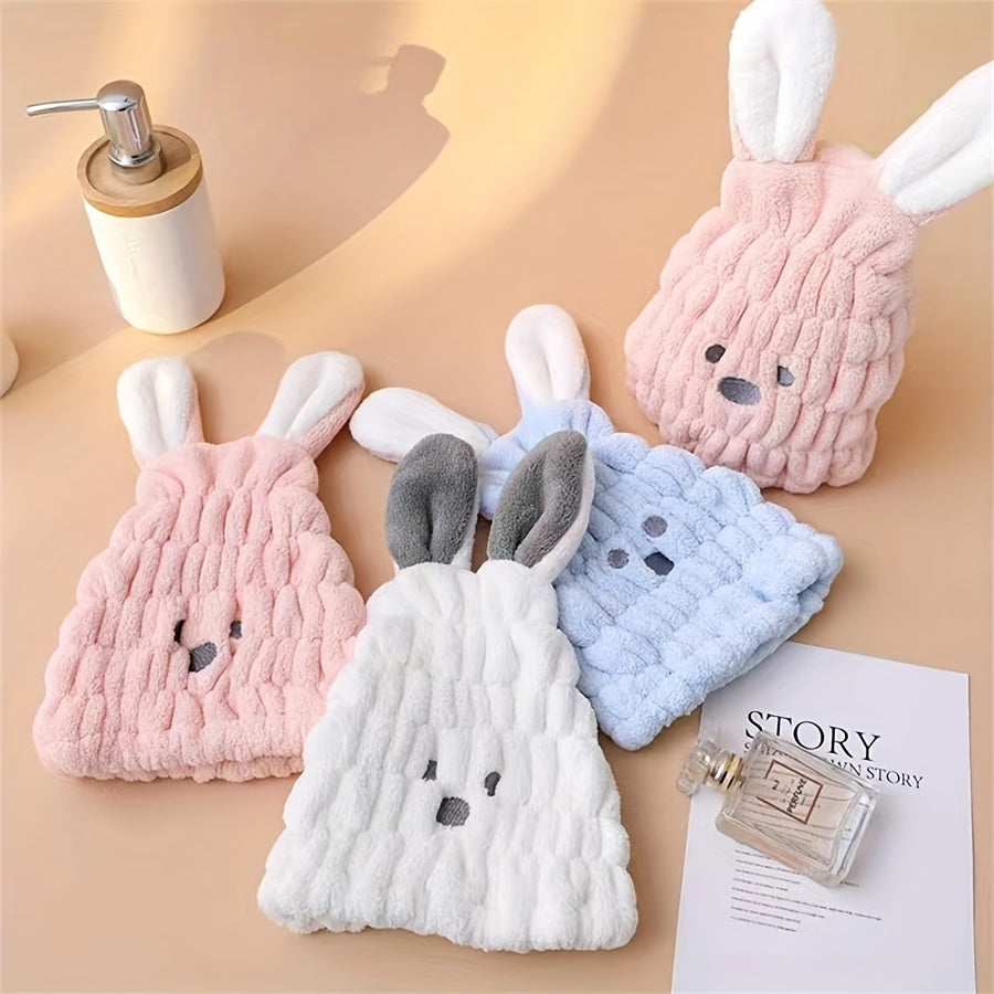 Детская полотенце для волос - дизайн кролика, быстро сохнущее и впитывающее, идеально подходит для купания.