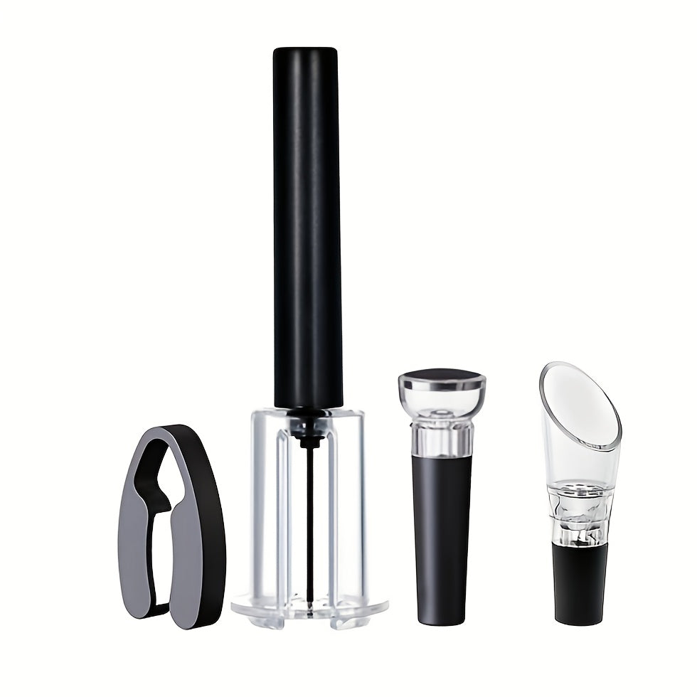 Wine Opener Set with Air Pump Corkscrew Vacuum Preserver and Glass