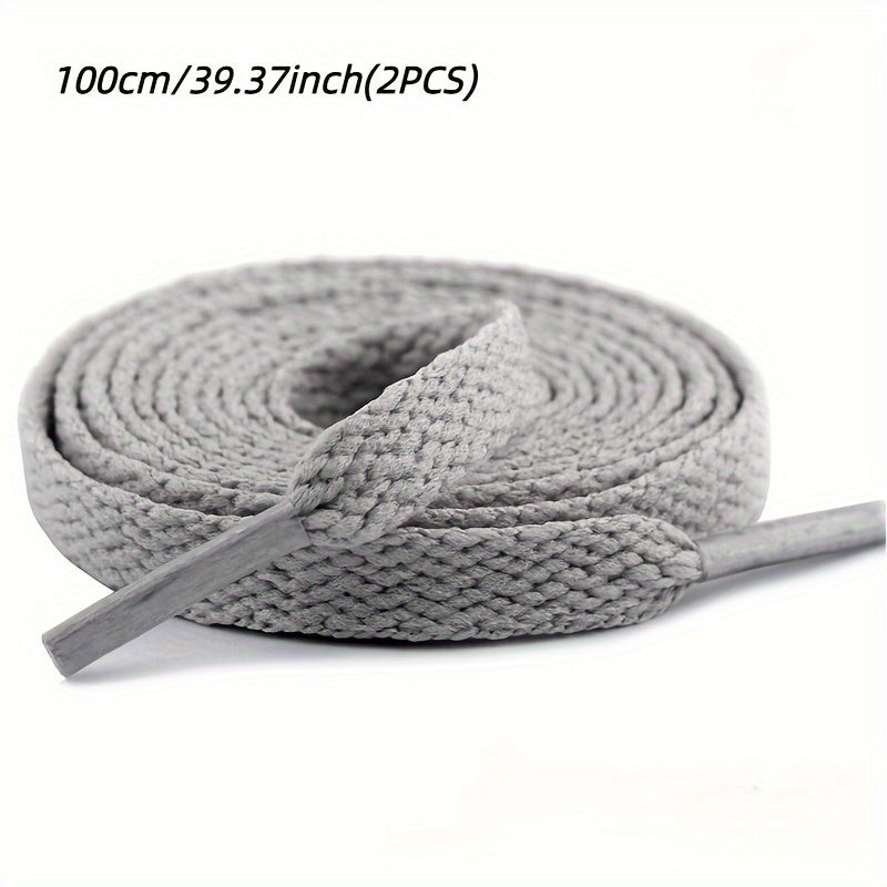 2 пары плоских повседневных спортивных шнурков для кроссовок, белые, 45 дюймов