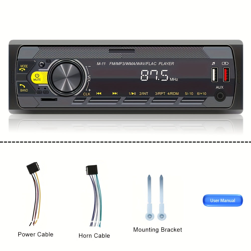 Reproductor de MP3 para coche de 12V con control remoto, radio FM, USB, SD, AUX y control por voz