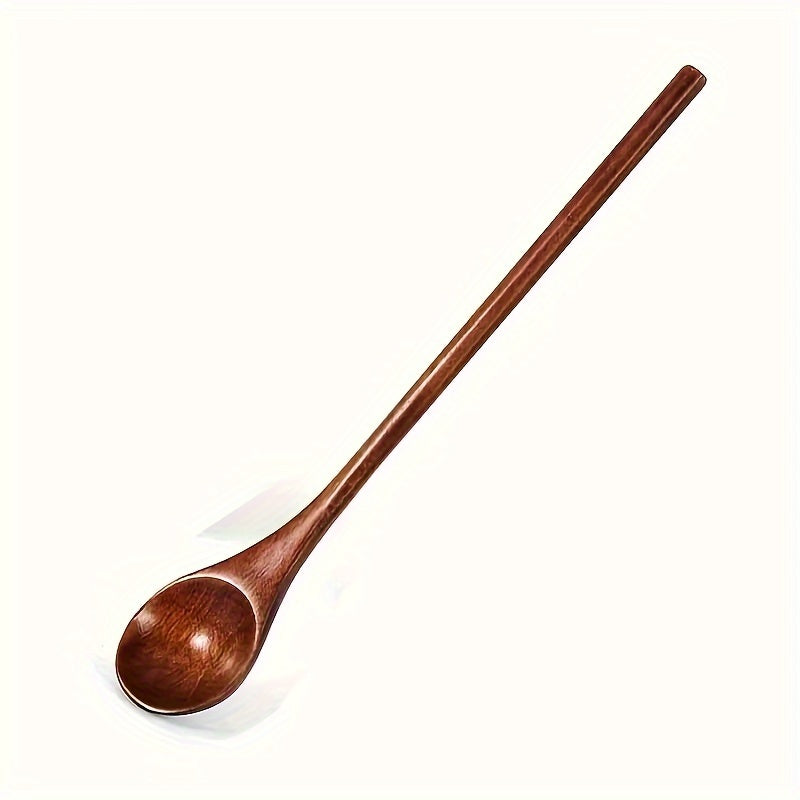 Japanese-Style Honey Stirring Spoon with Twisted Round Wooden Handle