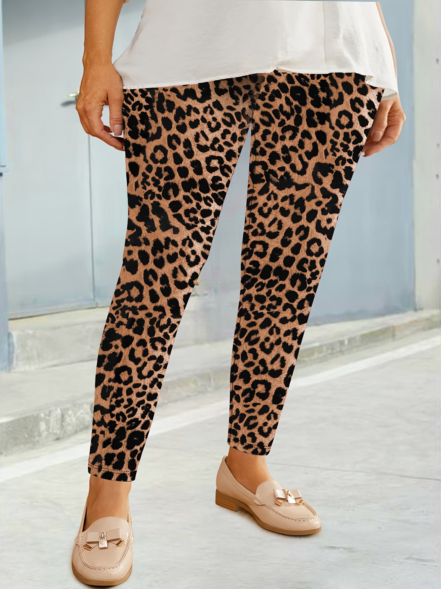 Plus Size Women's High Waist Stretchy Yoga Leggings Tummy Control Athletic Pants