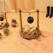 Compact Wood Burning Stove and Pot Set for Mini Gardens and Model Kitchens