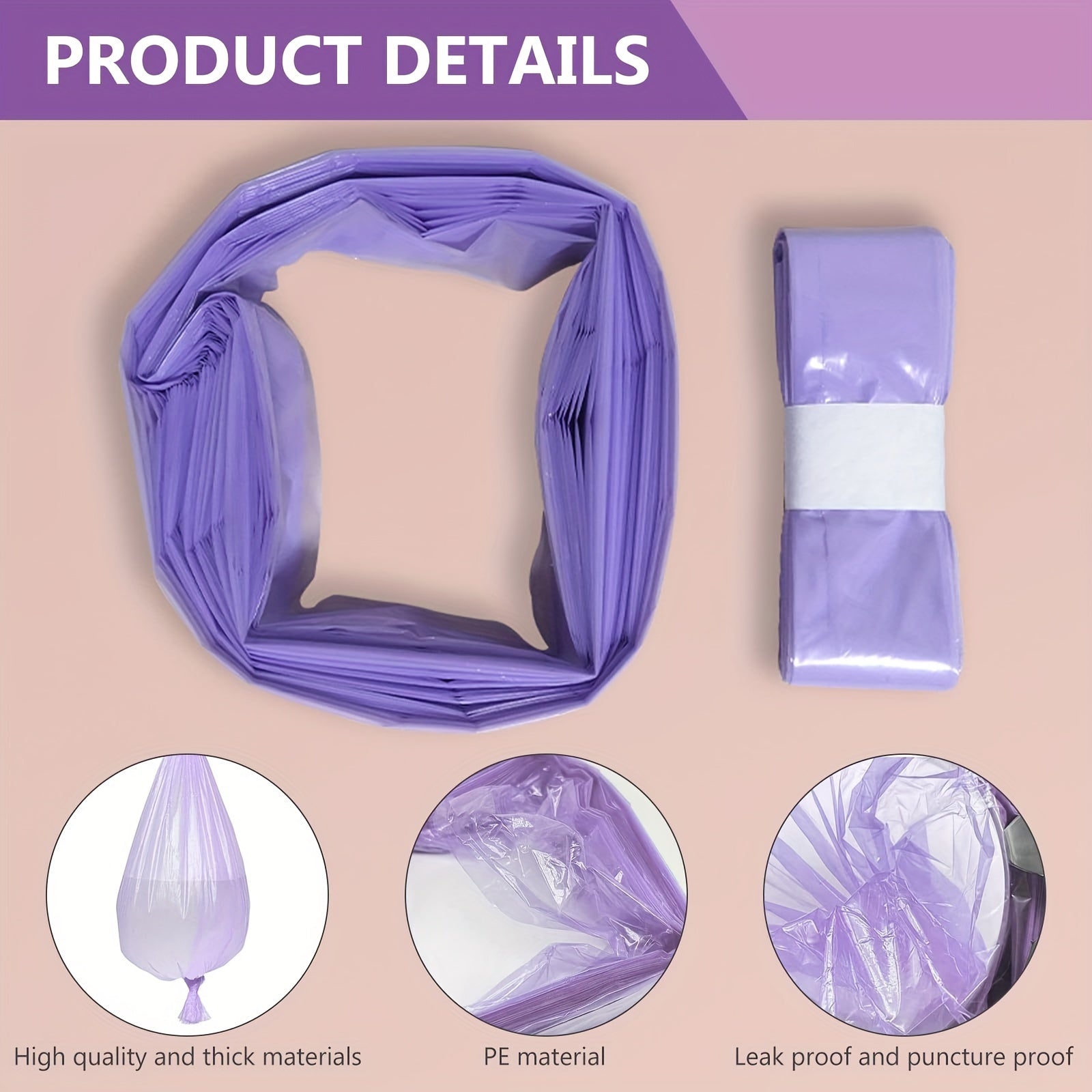 Large Odor-Absorbing Garbage Bags for Diaper Disposal 13 Gallon Heavy Duty