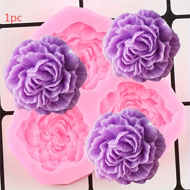 Silicone Flower Mold Set for 3D Peony Designs for Resin, Cake, and Chocolate Crafting