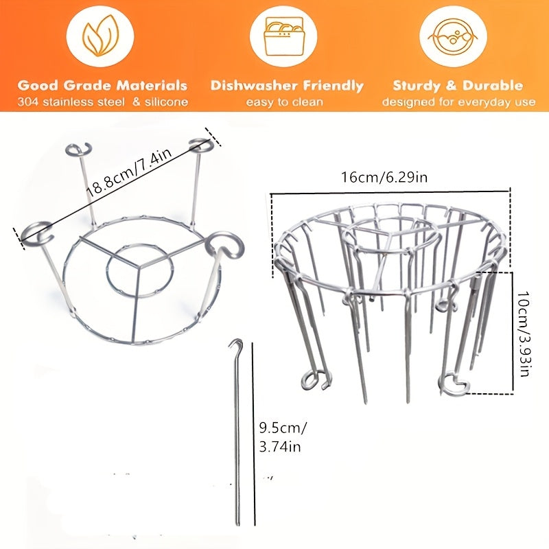 Stainless Steel Grill Rack with Skewer Holder and 23 Skewers for Air Fryers