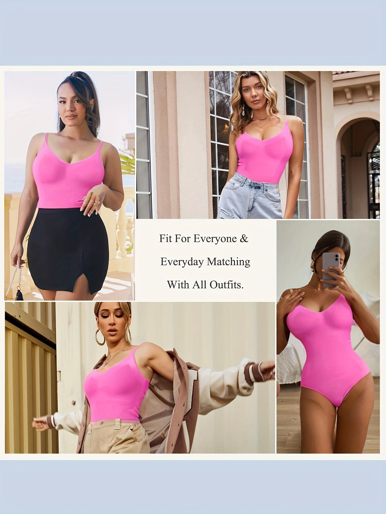 Women's Seamless High-Waisted Shapewear with Adjustable Straps and Hooks