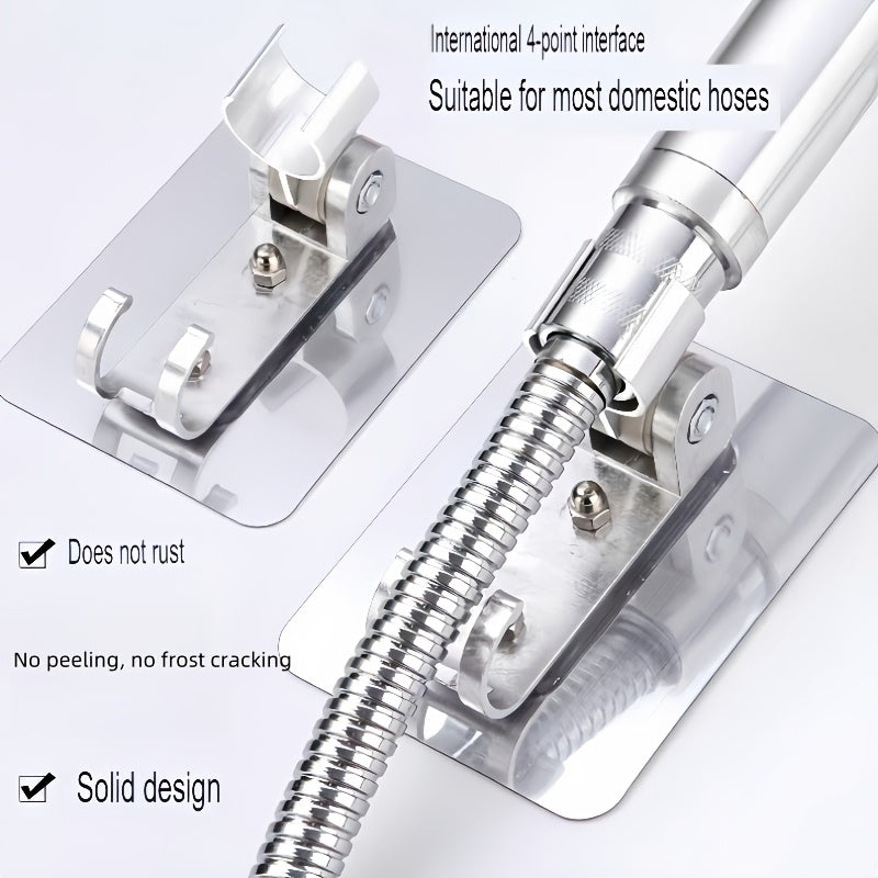 Soporte de cabezal de ducha adhesivo impermeable sin taladro con soporte reforzado para baño