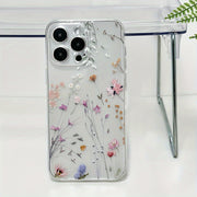 Transparent TPU Phone Case with Colorful Flower Design for iPhone Models