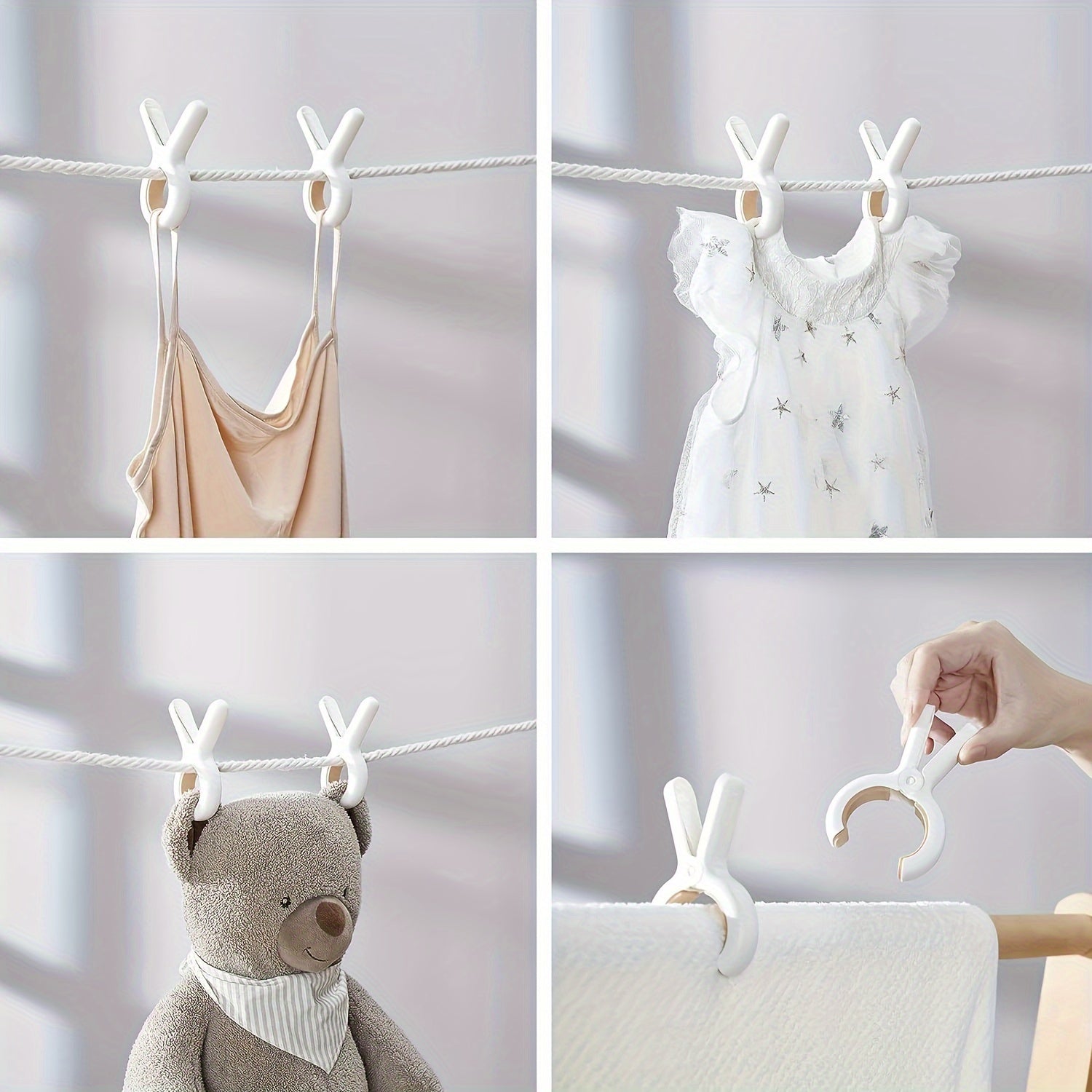 Juego de 12 pinzas de plástico resistentes para ropa y toallas con resortes resistentes a la oxidación