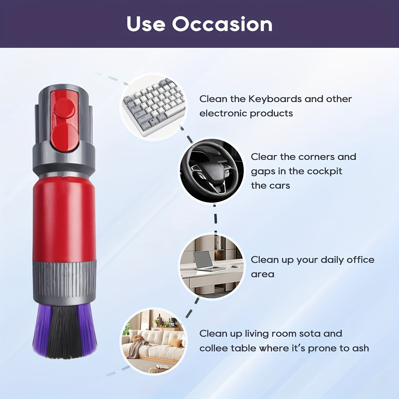 Dust Brush for V7 V8 V10 V11 V15 Vacuum Cleaners Soft Bristle Fine Surface Tool
