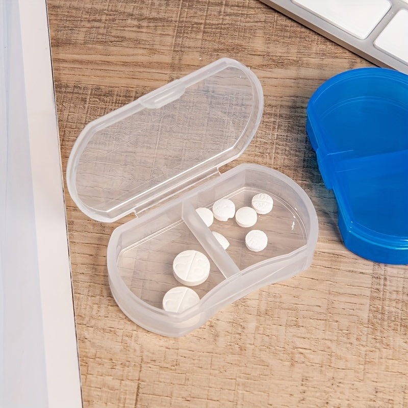 Portable Sealed Dust-Proof Pill Box With Two Compartments Plastic Storage Organizer