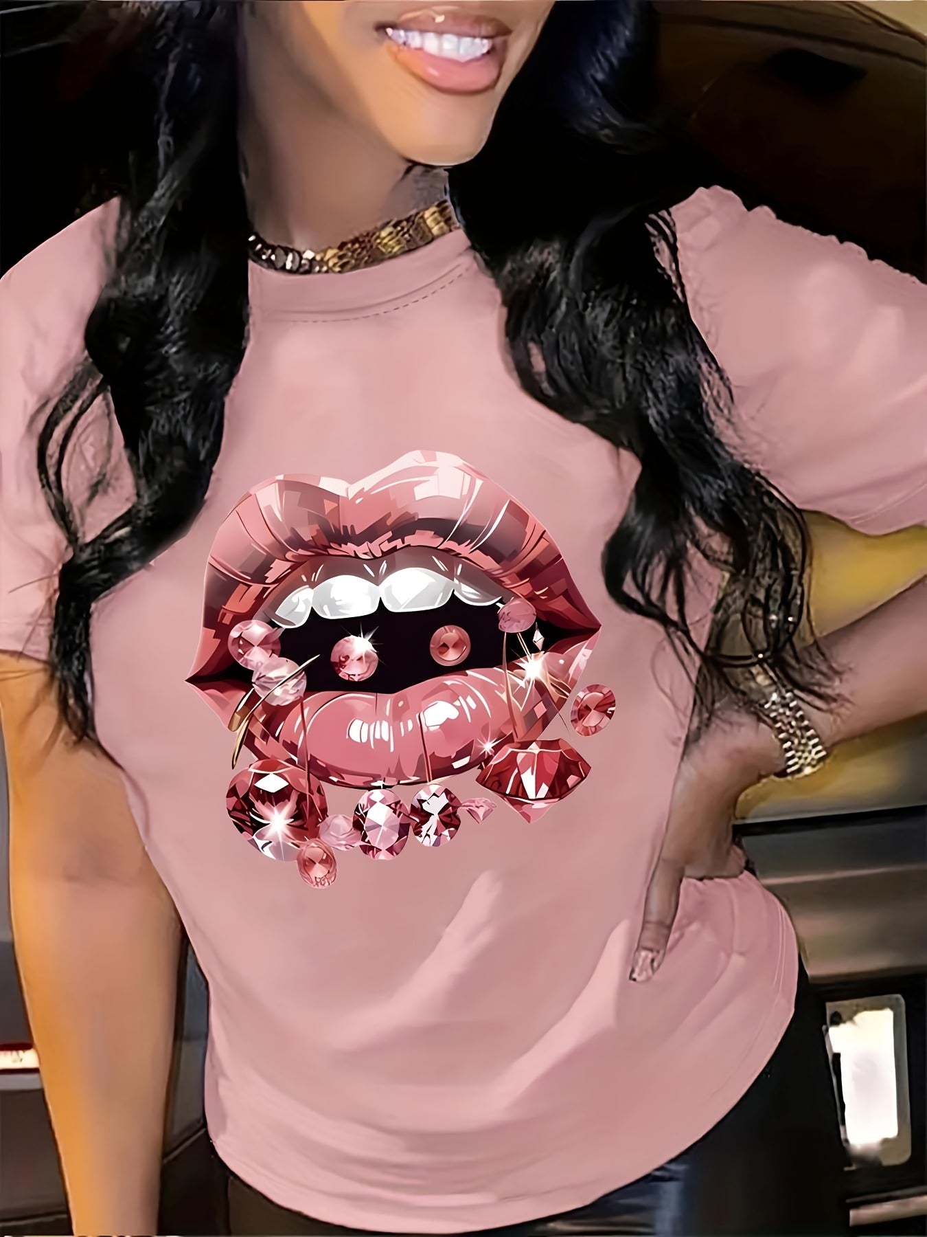 Women's Casual Short Sleeve T-Shirt Lightweight Geometric Print Summer Top