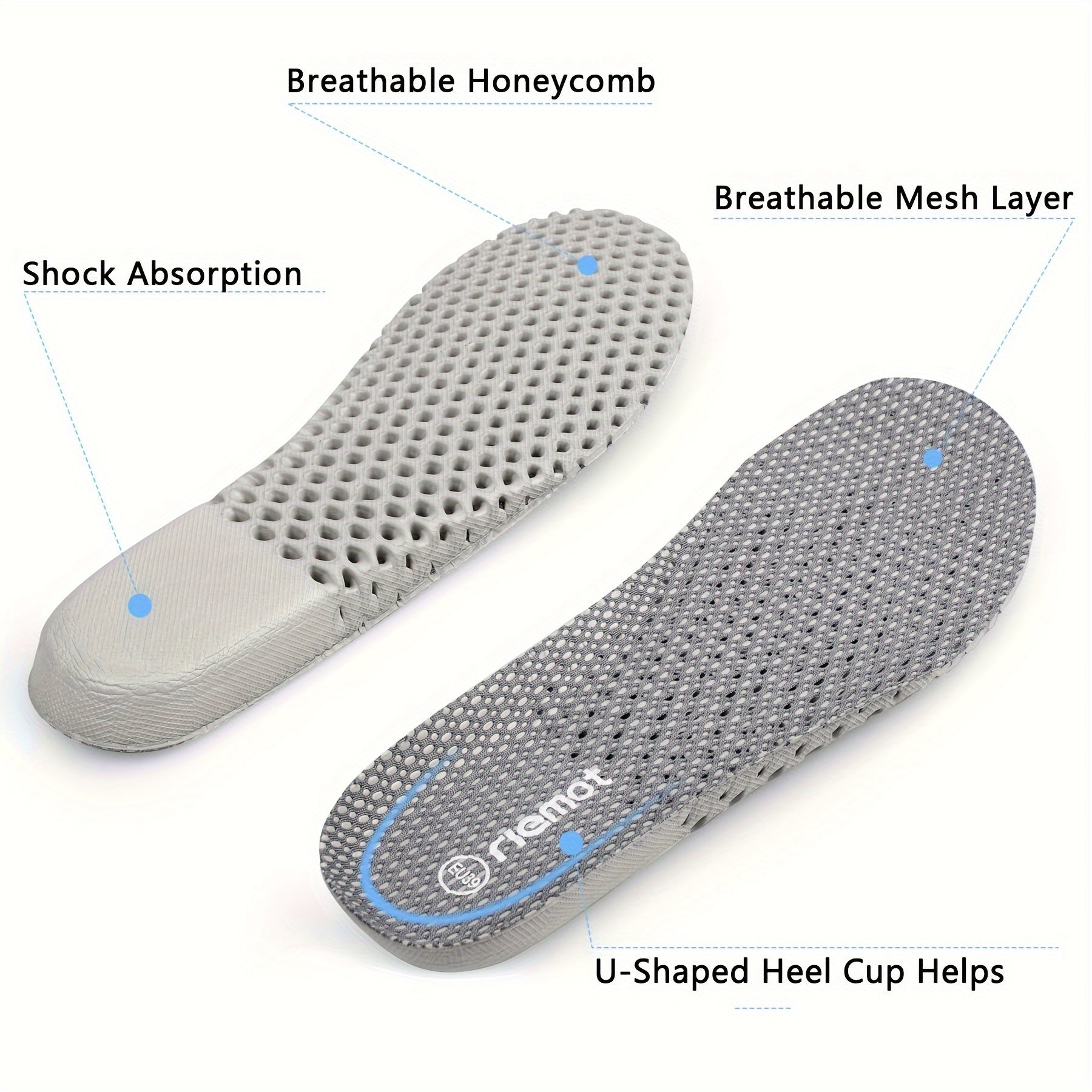 Unisex Breathable EVA Sports Insoles Arch Support Cushioning Shoe Inserts