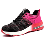 Women's Pink Black Gradient Safety Sneakers Air Cushion Slip-Resistant