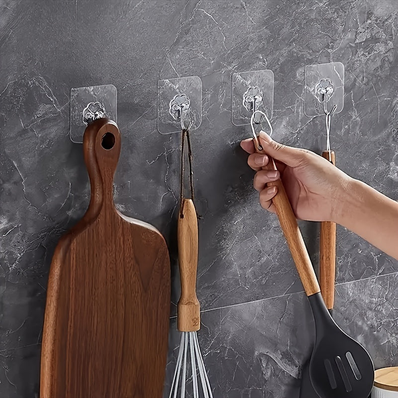 Waterproof Wall Hooks for Kitchen and Bathroom, 10 Pieces