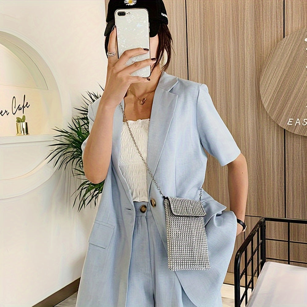 Rhinestone Evening Clutch Crossbody Purse for iPhone and Samsung