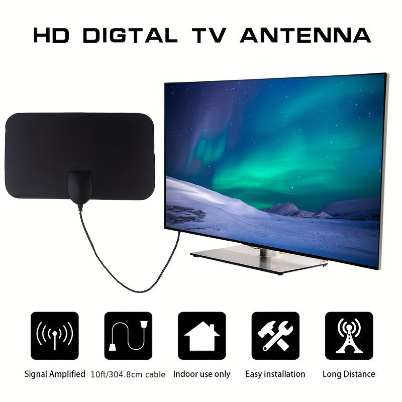 Indoor HD TV Antenna with 50+ Mile Range Signal Booster for 4K and HD Channels