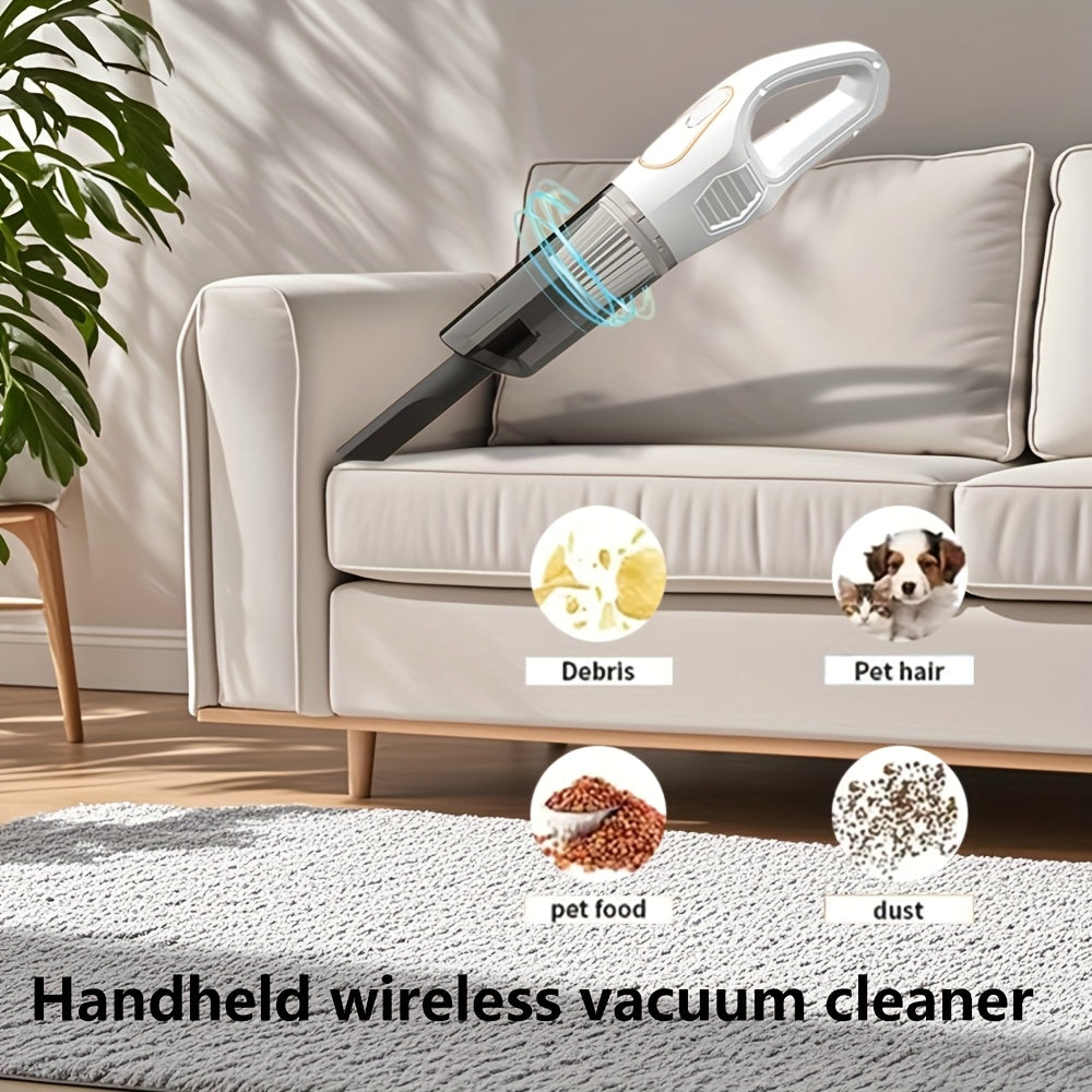 USB bilan quvvatlanadigan litiy batareya 2000mAh, 6KPa tutqichli cho'tkali quruq tozalash qurilmasi, shovqinsiz 60dB