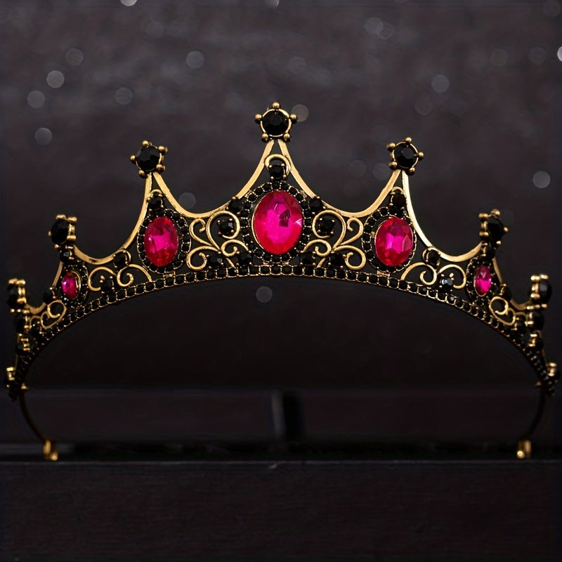 To'ylar va kelinlar uchun rang-barang rhinestones bilan Qirollik qirolichasi taxti