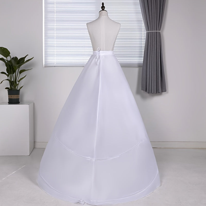 Women's Wedding Dress with Adjustable Steel Elastic Waist and Trailing Skirt Bustle