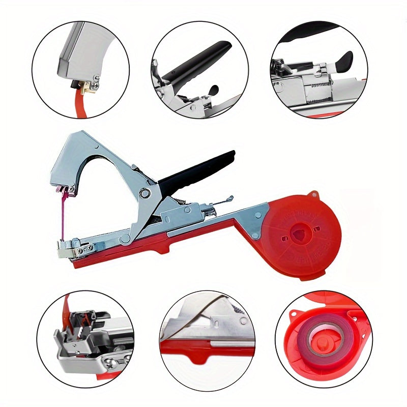 Plant Tying Machine Tool for Grapes Raspberries Tomatoes Vine Vegetables with Tapes Staples Replacement Blades