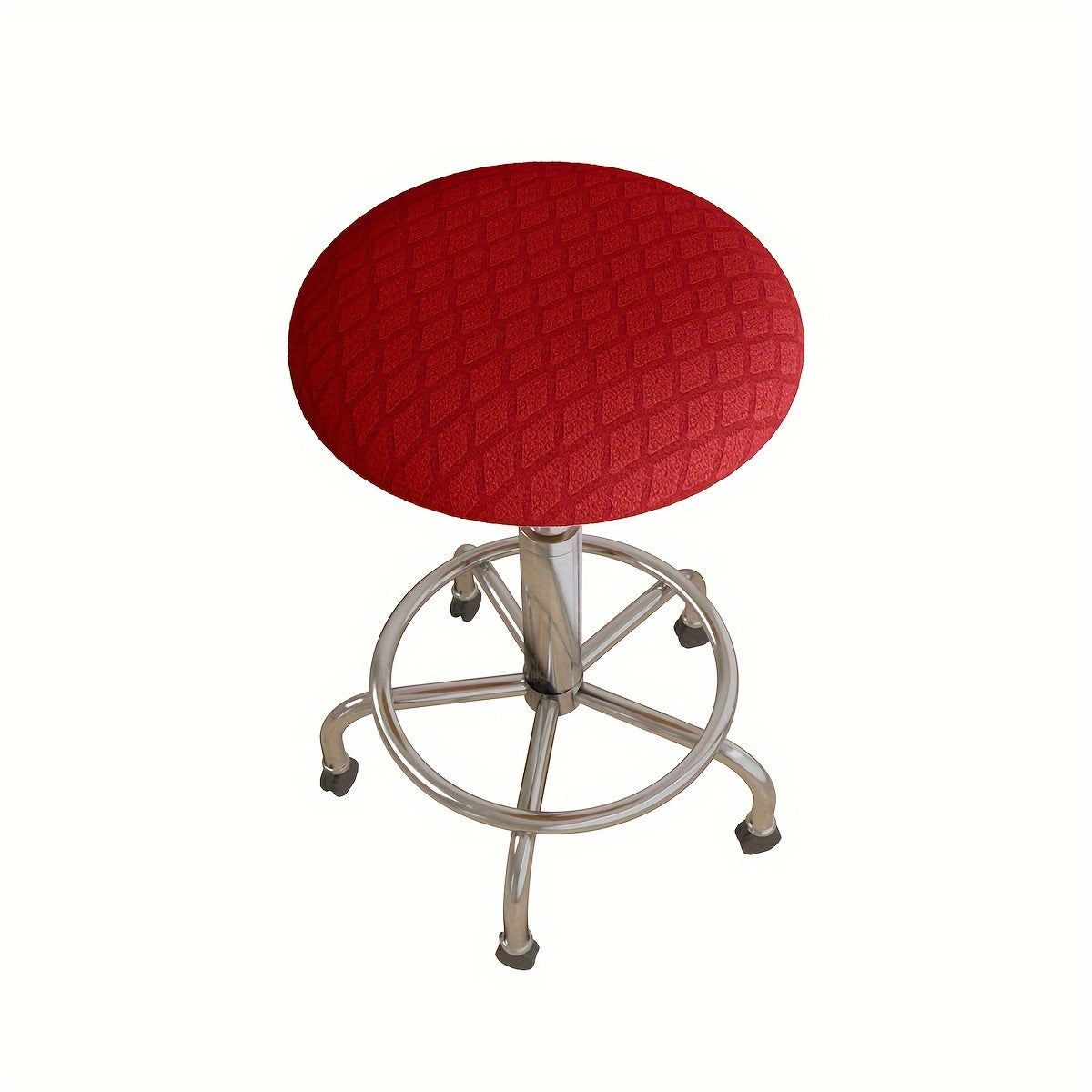 Stretchable Jacquard Diamond Pattern Stool Cover Elastic Fit Machine Washable for Round High-Legged Stools