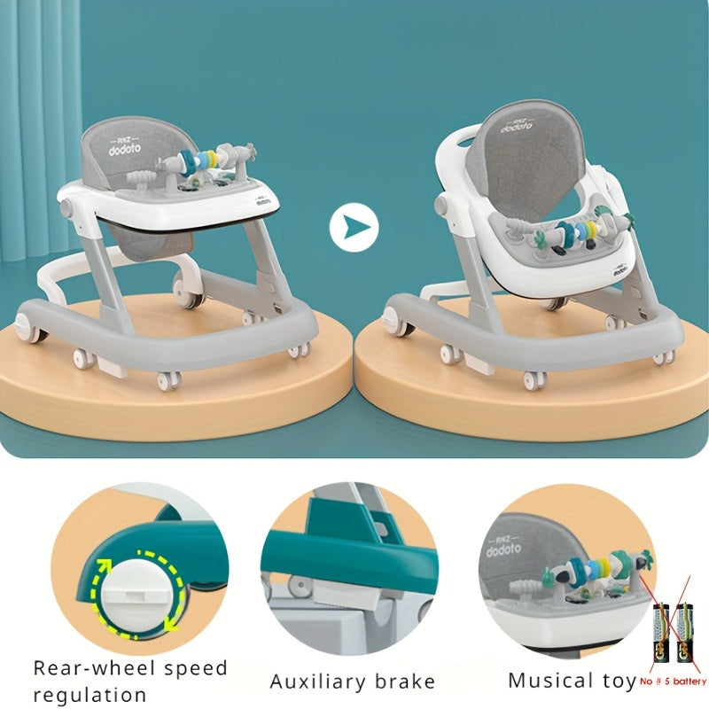 Walker with Wheels and Seat, Learning Walker Helper, Versatile Sitting and Pushing Cart