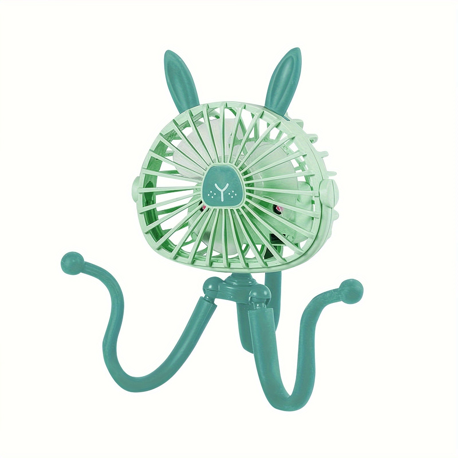 Portable USB Fan with Flexible Stand and Clip-On Design for Strollers Beds and Desks