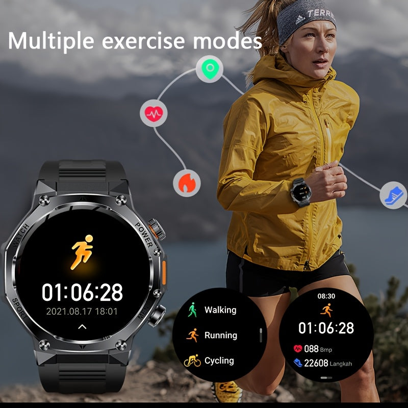 2025 LED Erkaklar Aqlli Soati, Qo'ng'iroq bilan, 4.32 sm HD Ekran, AI Ovoz Assistanti, Musiqa Boshqaruvi, iPhone va Android uchun