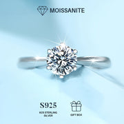 Sterling Silver Promise Ring with Moissanite 1/2/3/5/10 Carat Engagement Jewelry