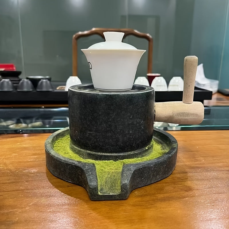 Handcrafted Bluestone Grinder Set for Tea Coffee Pepper with Matcha Utensils