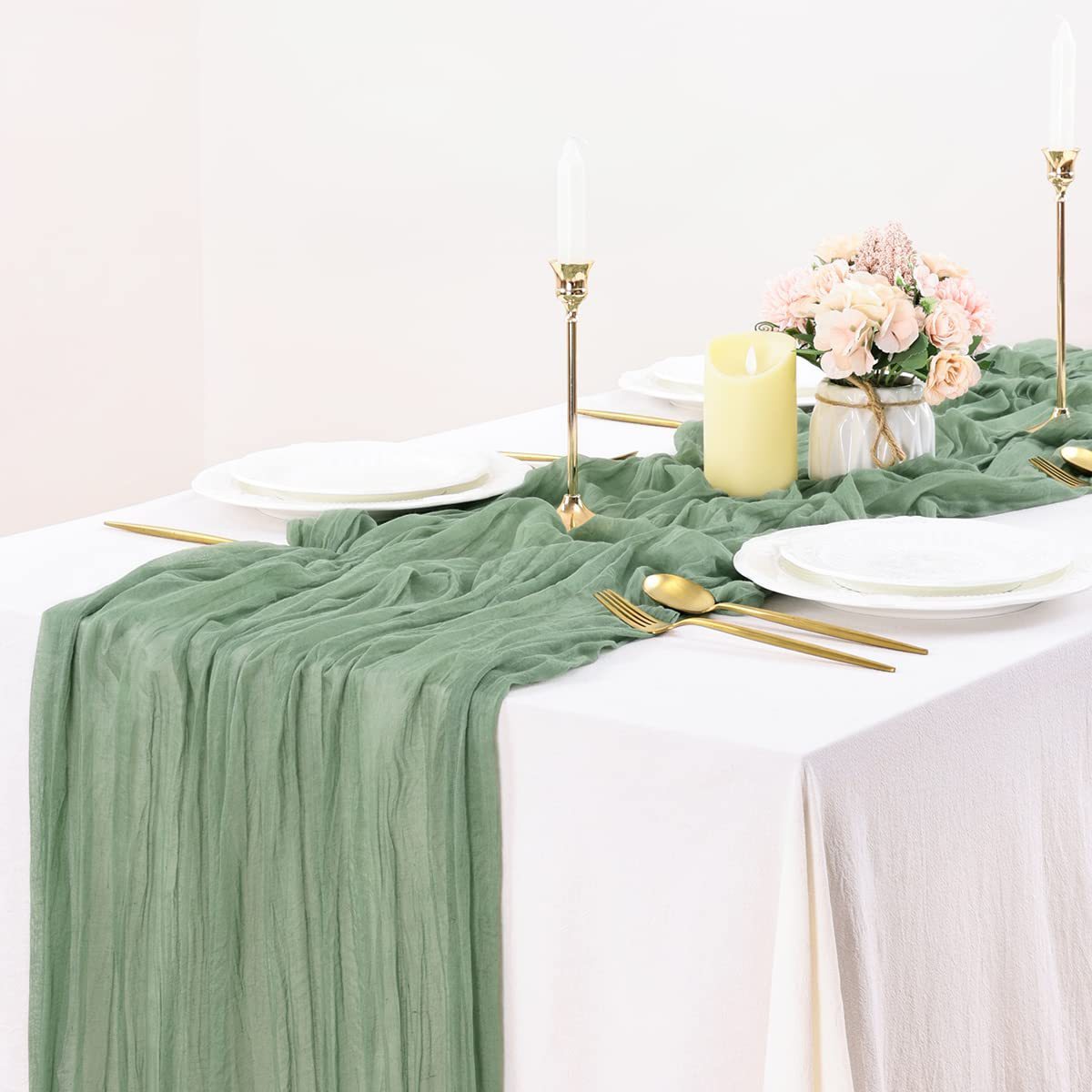 Boho Cheesecloth Table Runner for Home Decor and Events