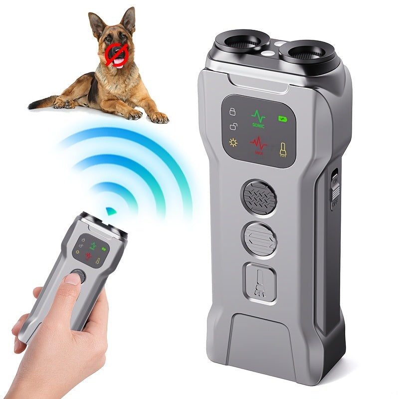 Repelente ultrasónico para perros recargable por USB con batería de polímero de litio, control de plagas exterior
