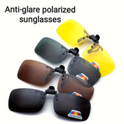 Set of 4 Polarized Rectangular Clip-On Sunglasses for Men Driving