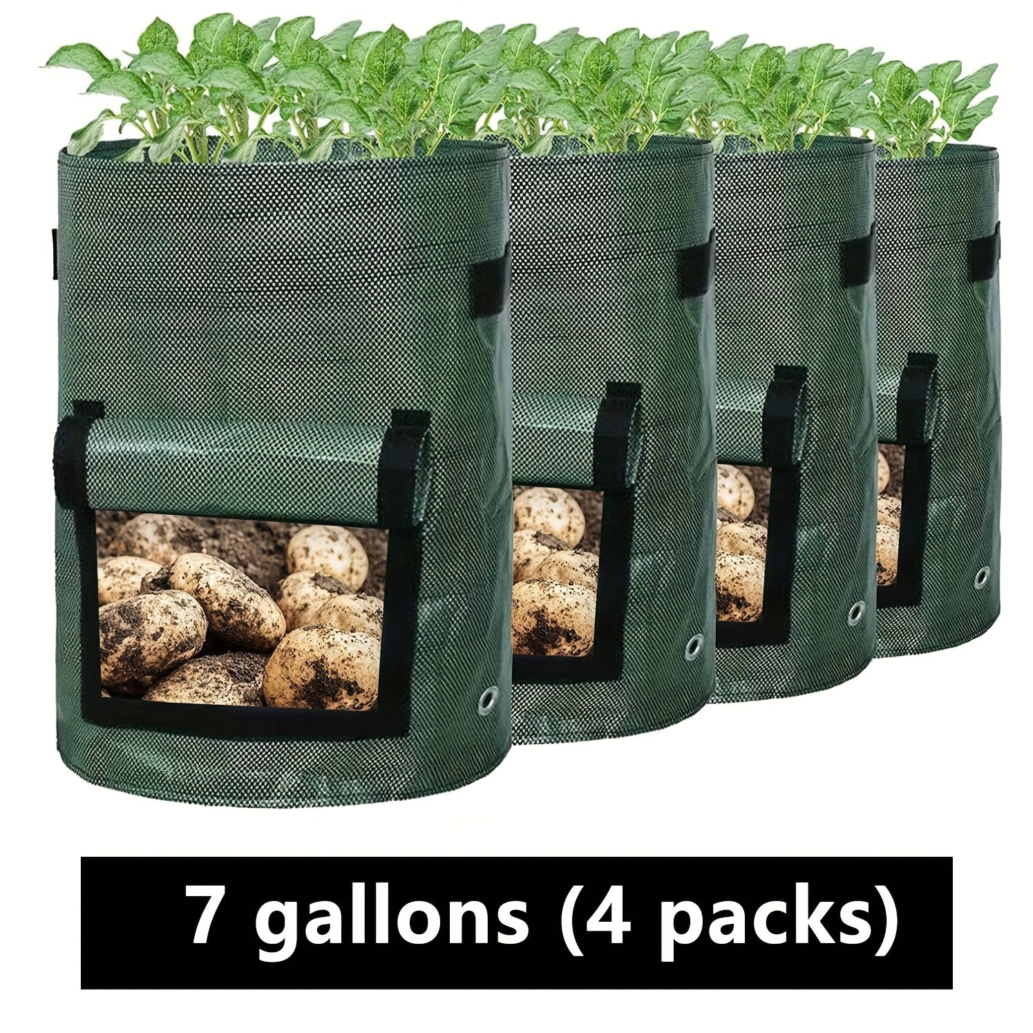 Heavy-Duty 7-Gallon Vegetable Planting Bag with Breathable Mesh for Indoor Outdoor Gardening