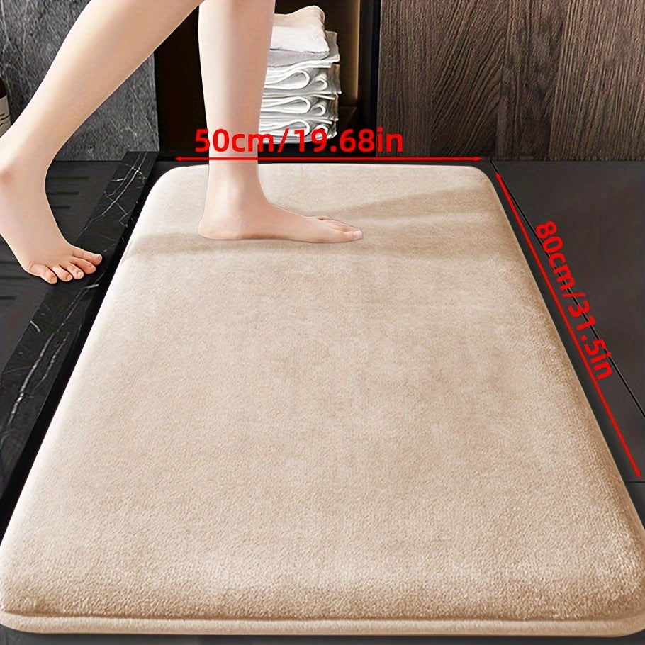Soft Polyester Bathroom Mat Non-Slip Absorbent Geometric Design for Shower and Bedroom