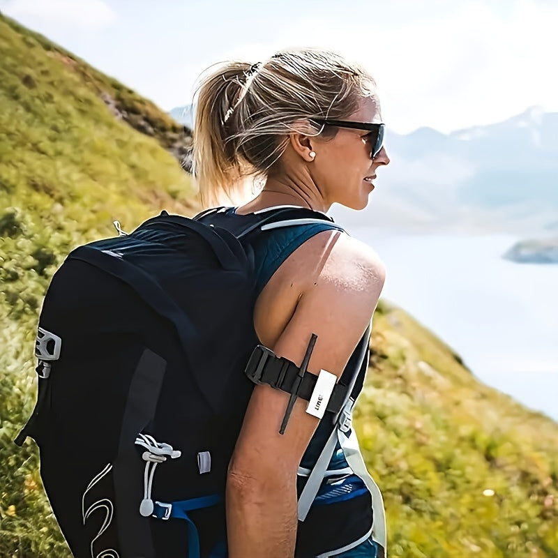 Paquete de torniquete táctico de poliéster negro con hebilla metálica autoadhesiva