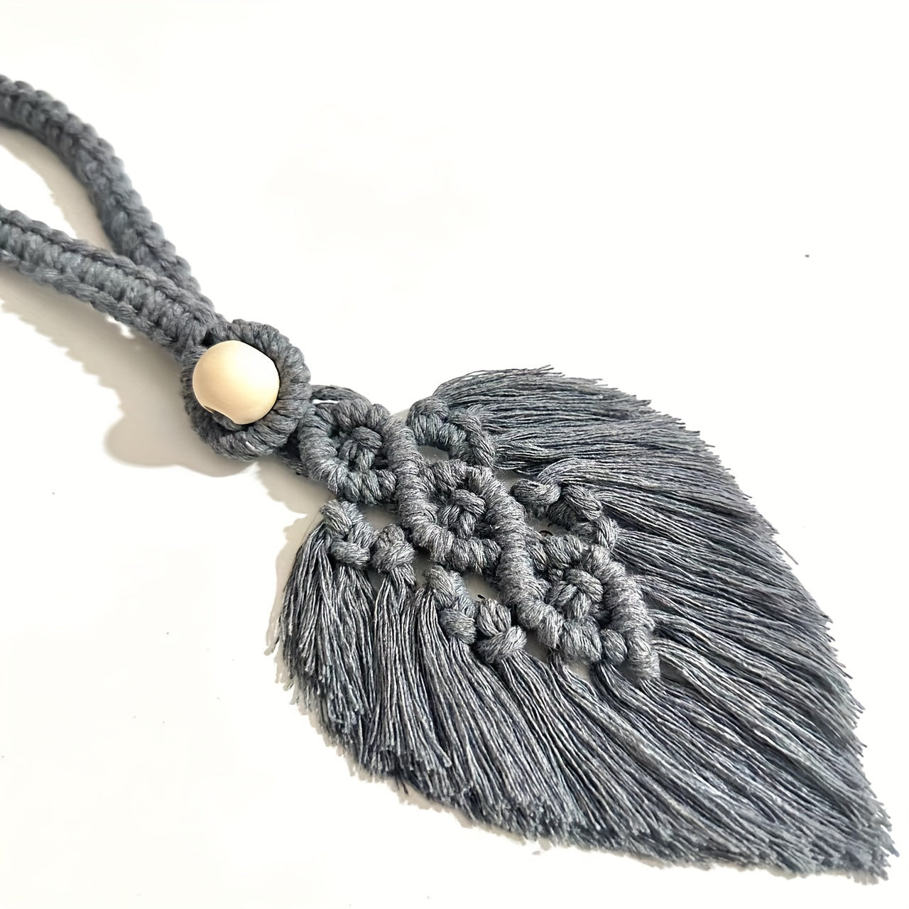 Set of 2 Bohemian Woven Curtain Ties with Leaf Macrame Design Adjustable Holdbacks for Windows Home Bedroom Office