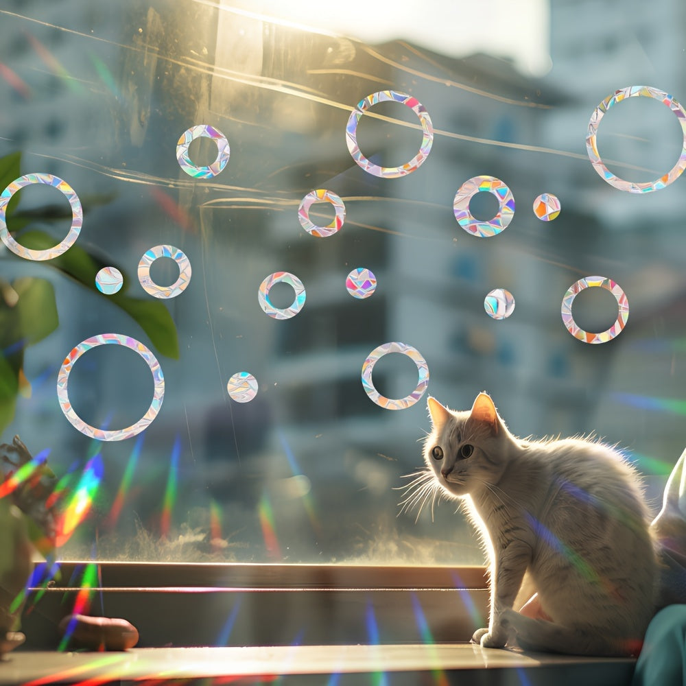 Bird Window Clings Set, Collision Prevention Decals, Modern PVC Glass Decor