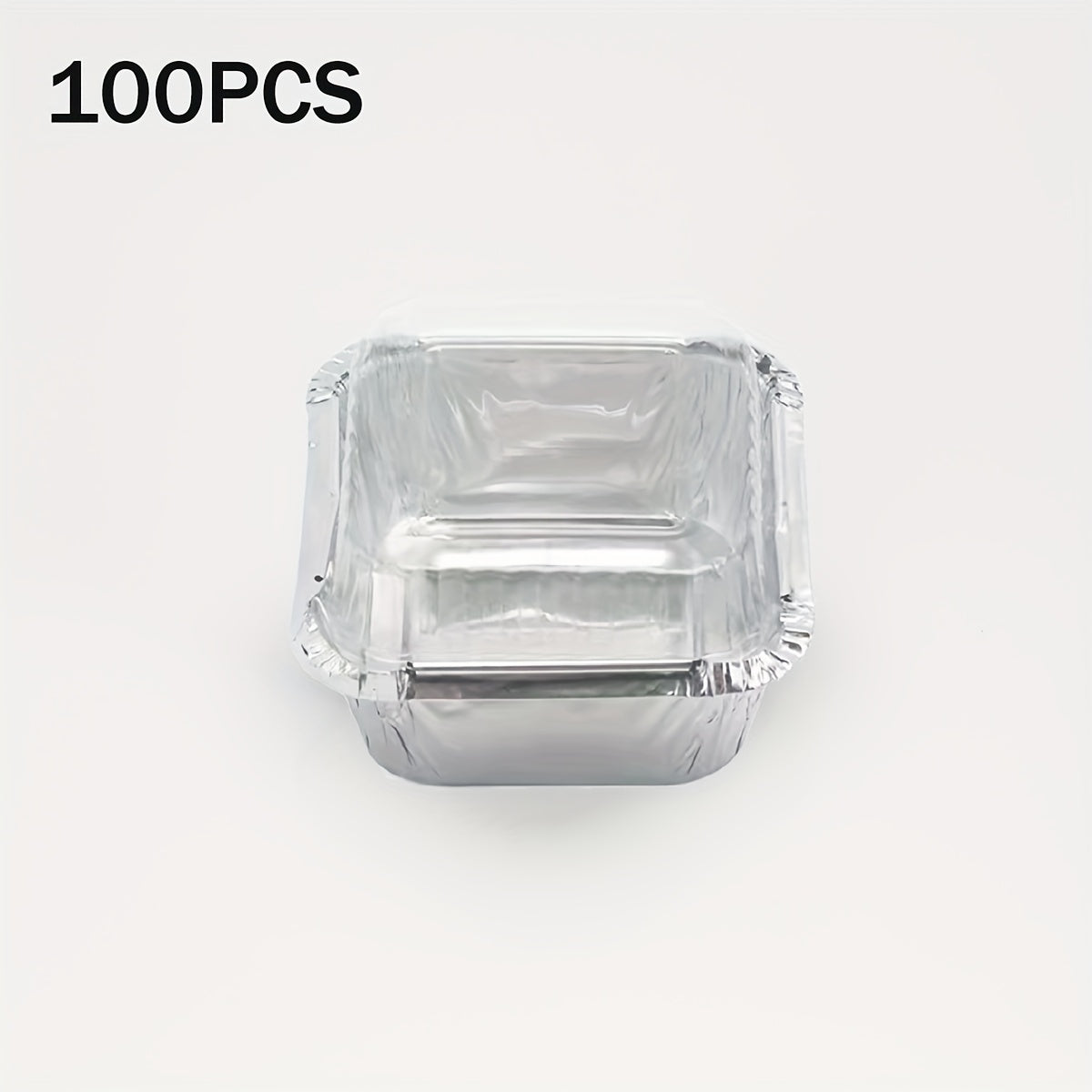 50 or 100 Pcs Aluminum Foil Square Mini Pans with Paper Lids for Baking Tarts Quiche