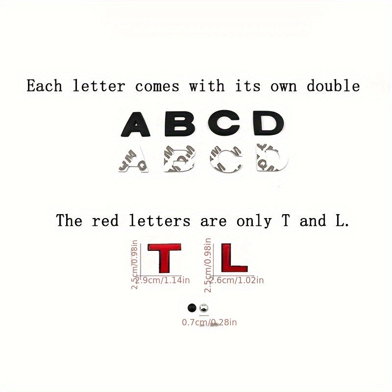 Металлические наклейки с буквами из цинкового сплава, автомобильные наклейки, черные номера, наклейки с именами