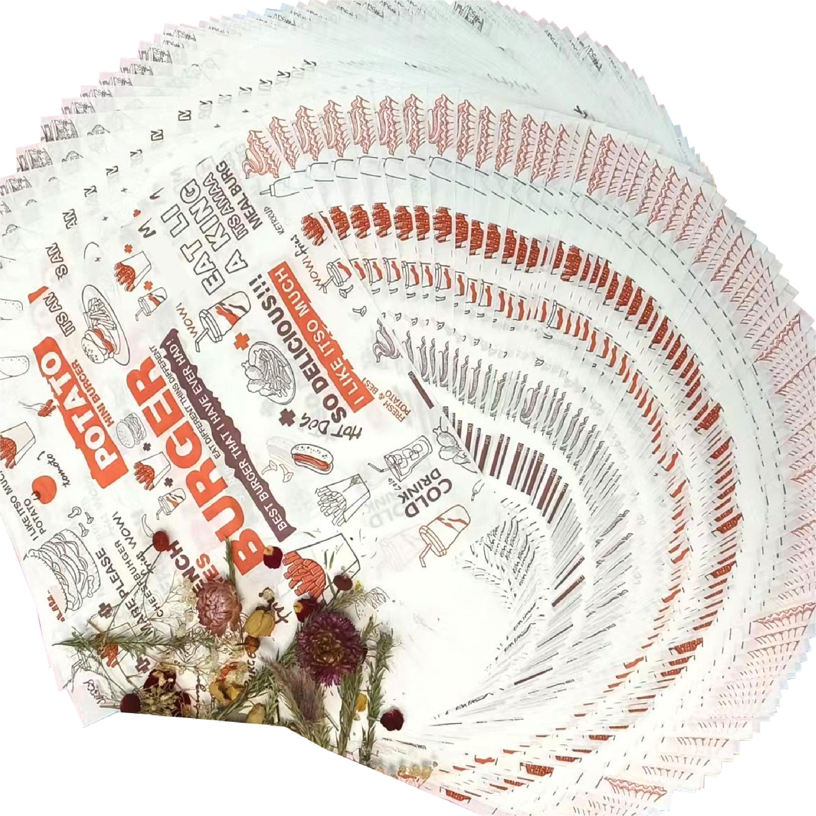 Paquete de papel de horno para deli de 100, 300, 500 para sándwiches, papas fritas, hamburguesas