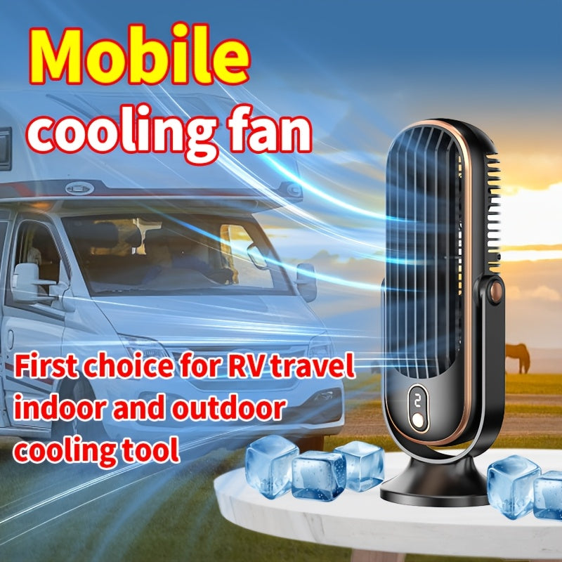 Portable Desk Fan with Dual Air Circulation Quiet USB Rechargeable Battery