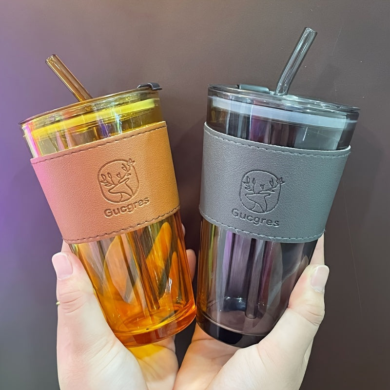 Glass Mug with Bamboo-Inspired Design, Large Capacity, Suitable for Coffee and Milk Tea