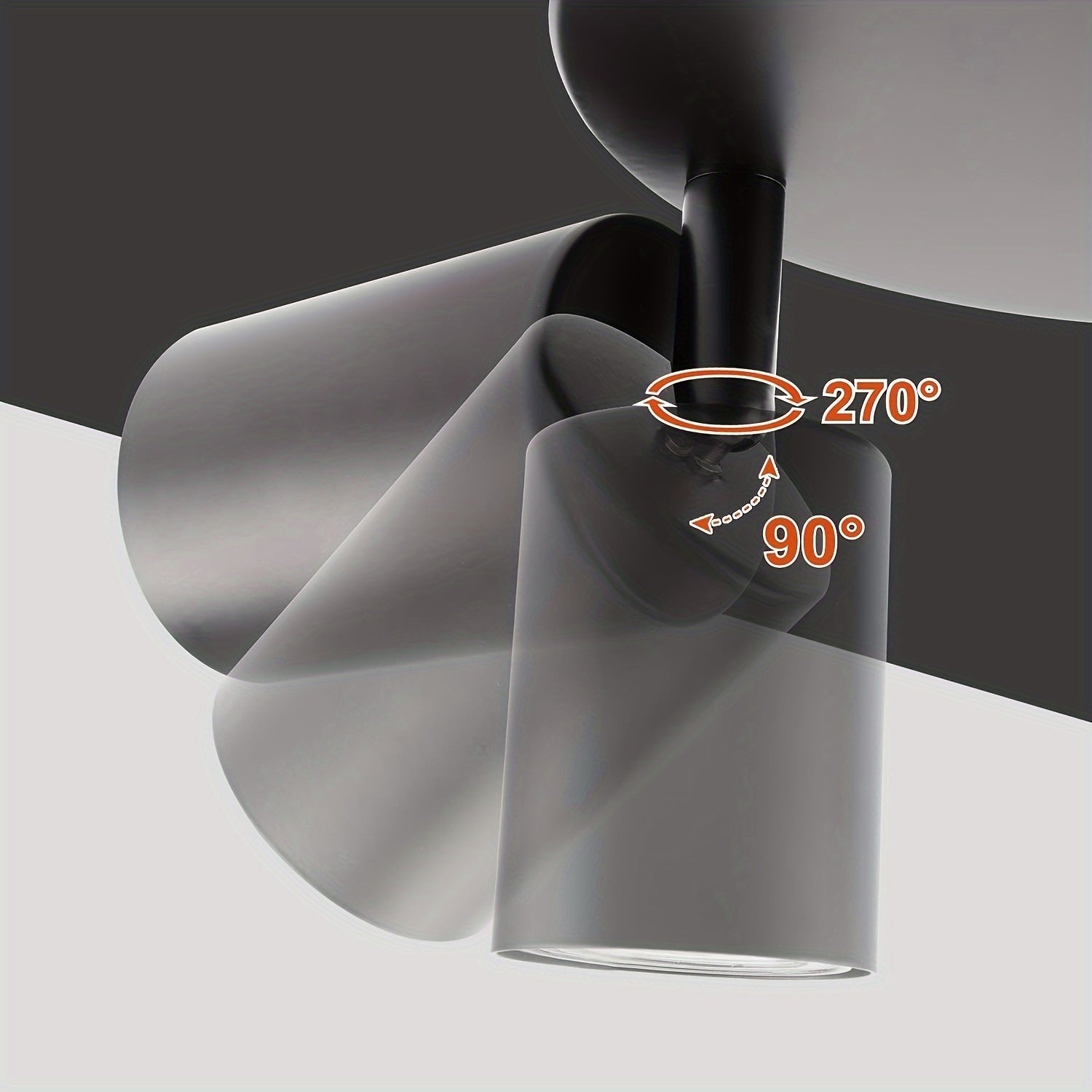 1 шт. AMANSOUR Винтажный стиль потолочный светильник из литого железа с 2-ламповым поворотным прожектором, основание GU10, полупотолочный монтаж, управление переключателем, 110В-240В - лампочка не включена