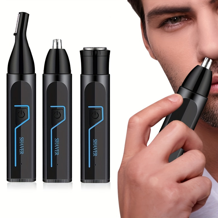 Kit de cuidado personal todo en uno para hombres con recortadora de nariz, orejas y cejas, recargable por USB