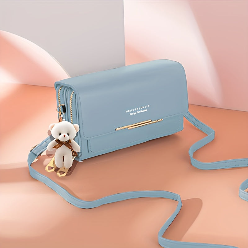 Women's Crossbody Phone Bag RFID Blocking Touch Screen Synthetic Leather Adjustable Strap Black Red Blue