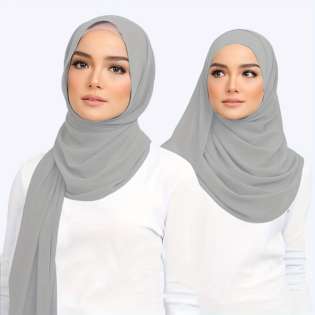 Women’s Lightweight Solid Color Breathable Hijab Shawl with Windproof and Sun Protection